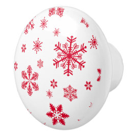 Snowflake Mönster, Red Snöflingor, Snö, White Knopp