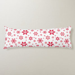 Snowflake Mönster, Red Snöflingor, Snö, White Kroppskudde