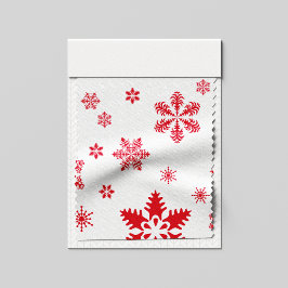 Snowflake Mönster, Red Snöflingor, Snö, White Tyg