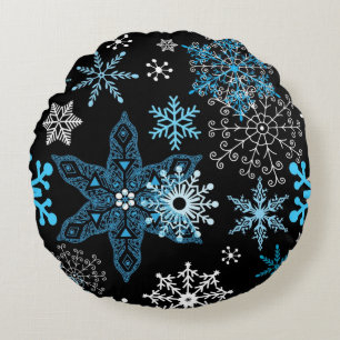 Snowflake mönster rund kudde