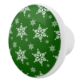 Snowflake Mönster, White Snöflingor, Snö, Grönt Knopp