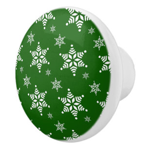 Snowflake Mönster, White Snöflingor, Snö, Grönt Knopp
