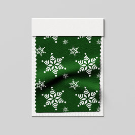 Snowflake Mönster, White Snöflingor, Snö, Grönt Tyg