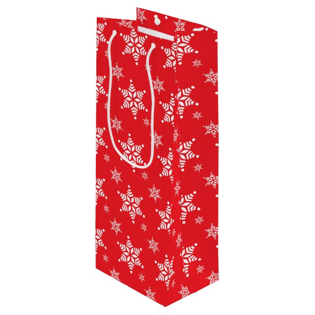 Snowflake Mönster, White Snöflingor, Snö, Red (Framsidan Vinklad)