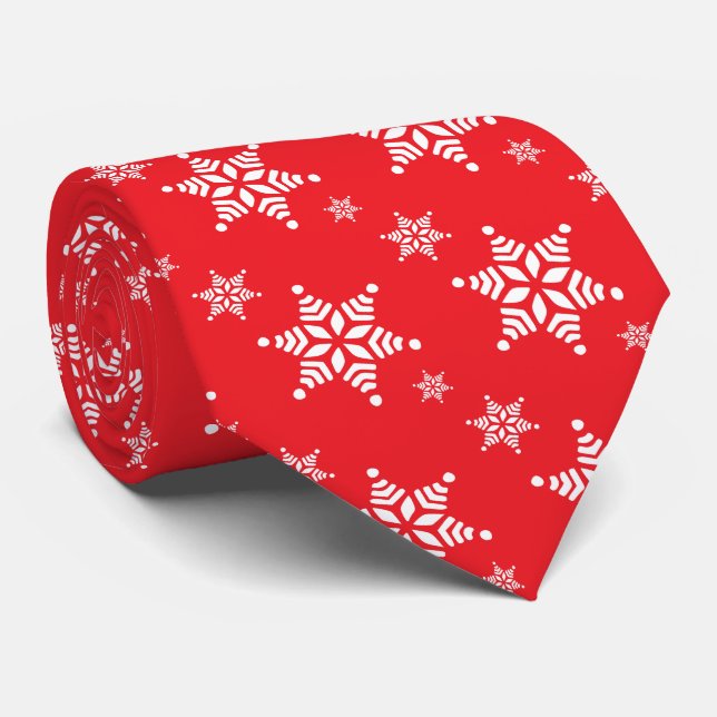 Snowflake Mönster, White Snöflingor, Snö, Red Slips (Rullad)