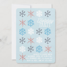 Snowflake Mönster Winter Blue Julfest Inbjudan