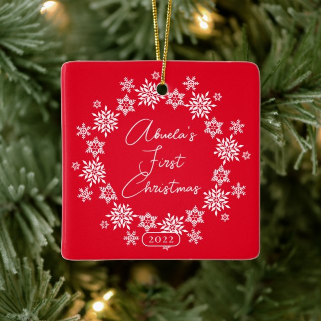 Snowflake Mormors första jul  Julgransprydnad Keramik (Träd)