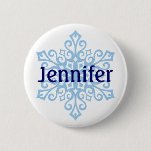 Snowflake Namn Badge Buttons Knapp