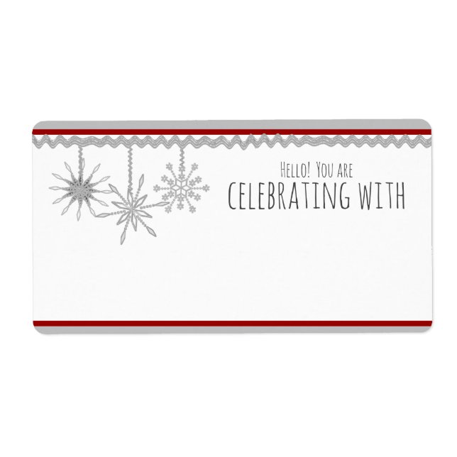 Snowflake Namn ID Badge Stickers Fraktsedel (Framsidan)