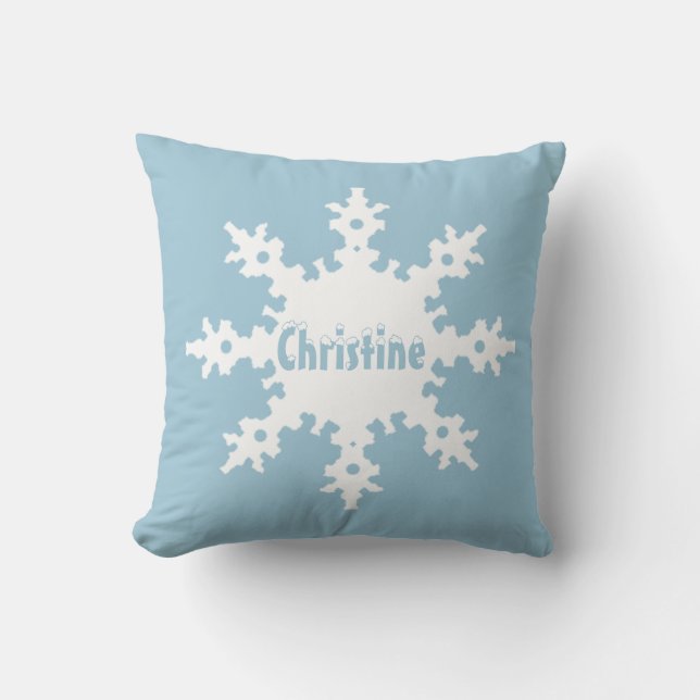 Snowflake Namn Pillow Kudde (Framsida)