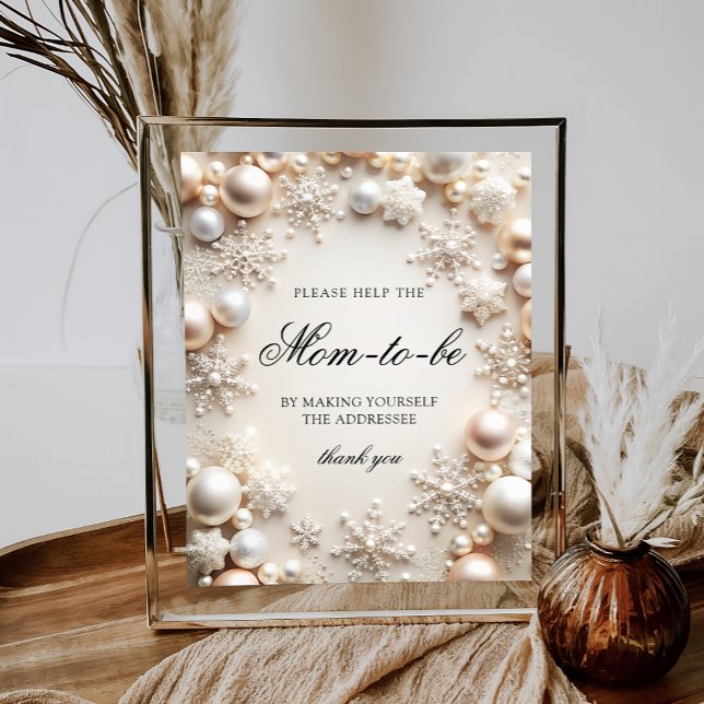 Snowflake Neutralt Baby Shower Adress och kuvert Poster (Skapare uppladdad)