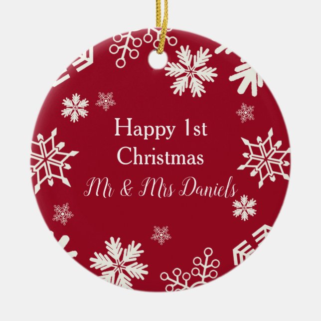 Snowflake Newlyows jul Ornament (Framsidan)