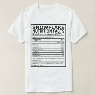 Snowflake Nutrition Facts Funny Anti-socialist USA T Shirt