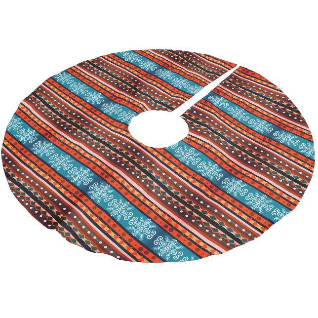 Snowflake och Geometric mönster Mysigt Julgransmatta Borstad Polyester (Vinklad)