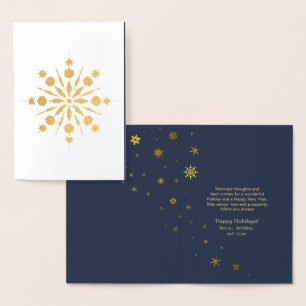 Snowflake och Snö Flurries jul, Guld ID426 Folierat Kort
