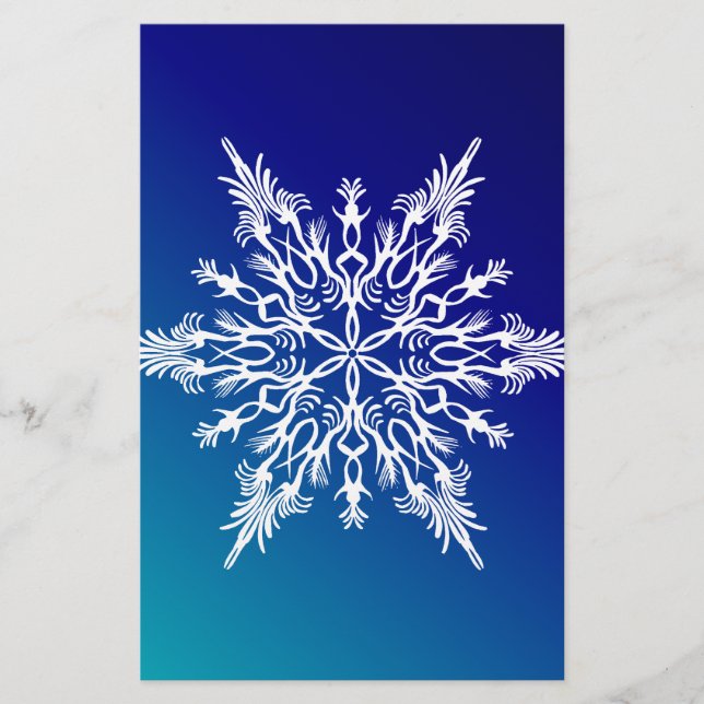 SNOWFLAKE on Blue Brevpapper (Framsida)