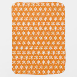 Snowflake Orange Baby Blanket Bebisfilt