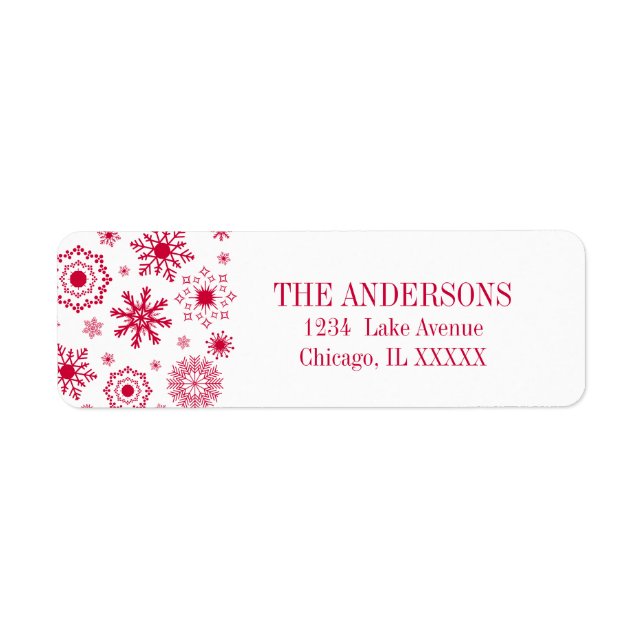 Snowflake Ornament God jul Address Label Returadress Etikett (Framsidan)