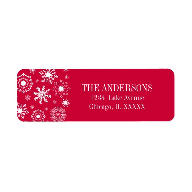 Snowflake Ornament God jul Address Label Returadress Etikett (Framsidan)