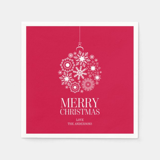 Snowflake Ornament God jul Papper Napkins Pappersservett (Framsidan)