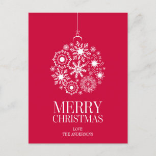 Snowflake Ornament God jul Postcard Helg Vykort