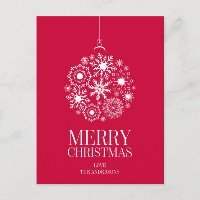 Snowflake Ornament God jul Postcard Helg Vykort (Framsida)
