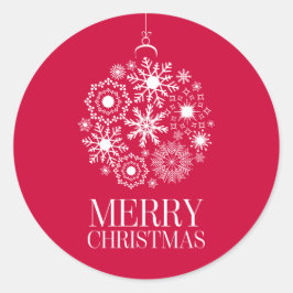 Snowflake Ornament Helgdag Sticker Runt Klistermärke