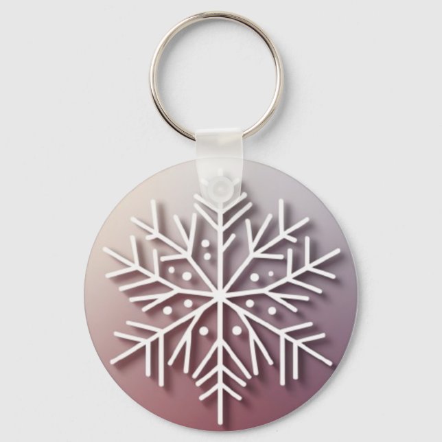 Snowflake Ornament Icon – Winter Holiday Design  Nyckelring (Framsida)