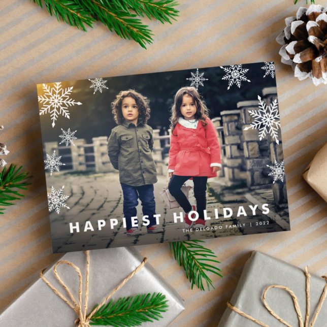 Snowflake Overlay | Helgdag-fotokort Julkort (Skapare uppladdad)