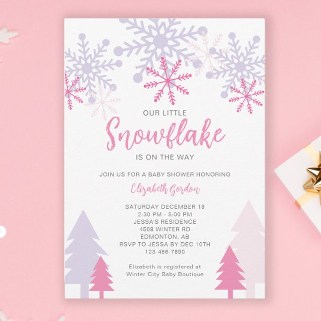 Snowflake på babyvisaren Vinter Inbjudningar (Skapare uppladdad)