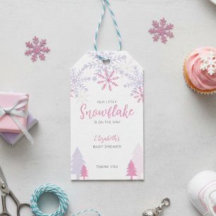 Snowflake på babyvisaren Vinter Presentetikett