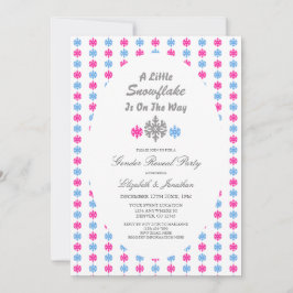 Snowflake på Way Winter Gender Reveal Inbjudningar