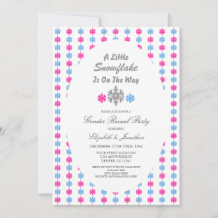 Snowflake på Way Winter Gender Reveal Inbjudningar