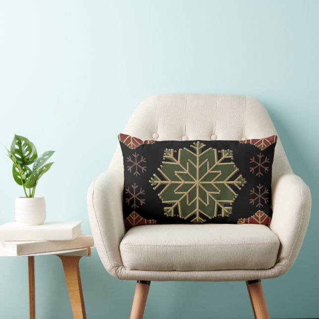 Snowflake Patchwork jul Dekorativ kudde Cover (Stol)