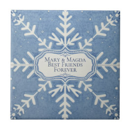 Snowflake pattern blue & white holiday kakelplatta