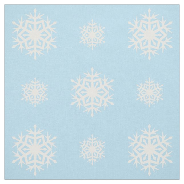 Snowflake Patterned Light Blue Fabric Tyg (Provkarta)