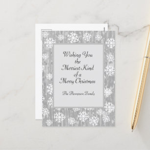 Snowflake Personlig CalligraphyHoliday Postcard Helg Vykort