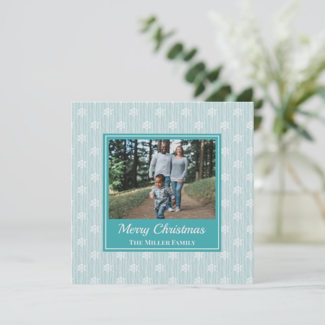 Snowflake Photo Julkort (Stående Fram)