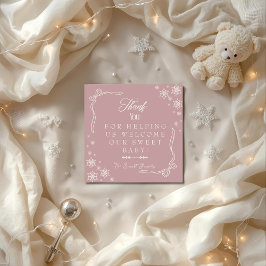 Snowflake Pink Labor & Delivery NICU Hospital Tack Kort
