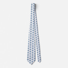Snowflake Plaid Pattern Blue Holiday Neck Tie Slips