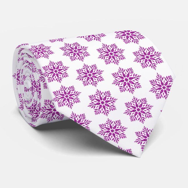 Snowflake Plaid Pattern Pink Holiday Neck Tie Slips (Rullad)