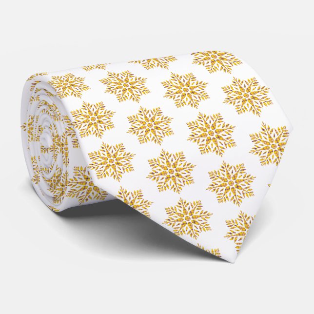 Snowflake Plaid Pattern Yellow Neck Tie Slips (Rullad)