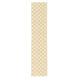 Snowflake Plaid Pattern Yellow Table Runner