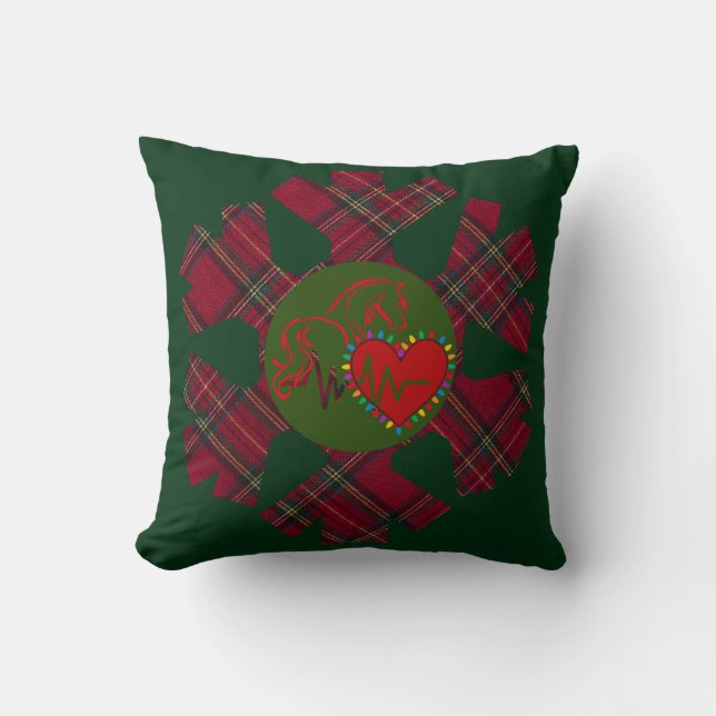 Snowflake Plaid Throw Pillow Kudde (Framsida)