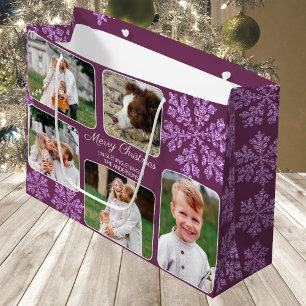 Snowflake Plum Bling 5 Photo Collage jul