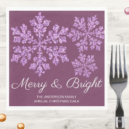 Snowflake Plum Bling Minimal jul Party Pappersservett