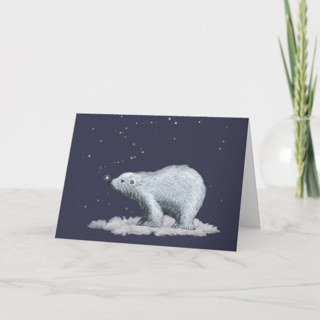 Snowflake Polar Björnkort Jul Card Helgkort (Framsida)