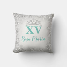 Snowflake Quinceañera Rhinestone Krona Pillow