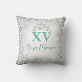 Snowflake Quinceañera Rhinestone Krona Pillow Kudde