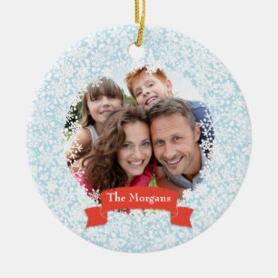 Snowflake Ram Helgdag Family Photo Ornament
